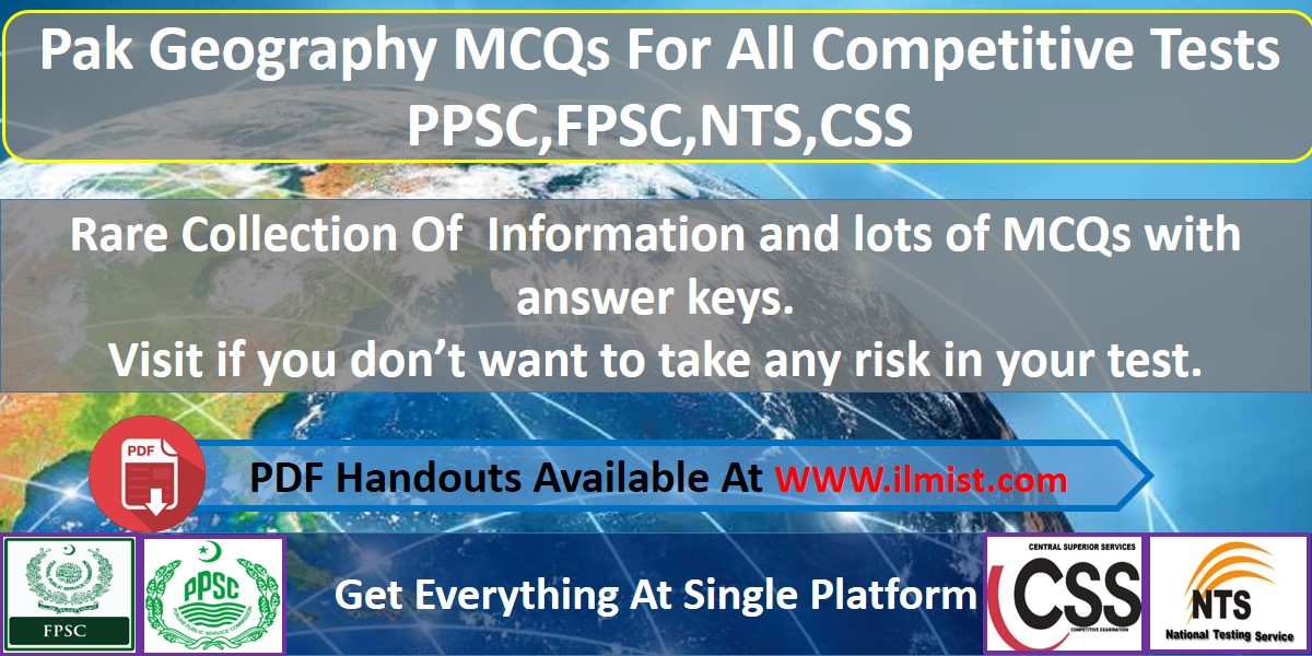 Pakistan Geography MCQs PDF