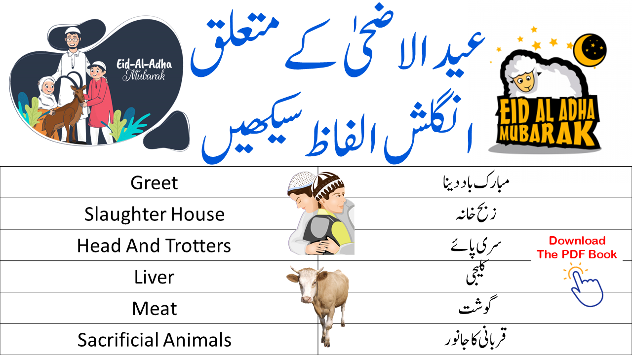 Eid-Ul-Adha Picture Vocabulary With Urdu Meanings | PDF
