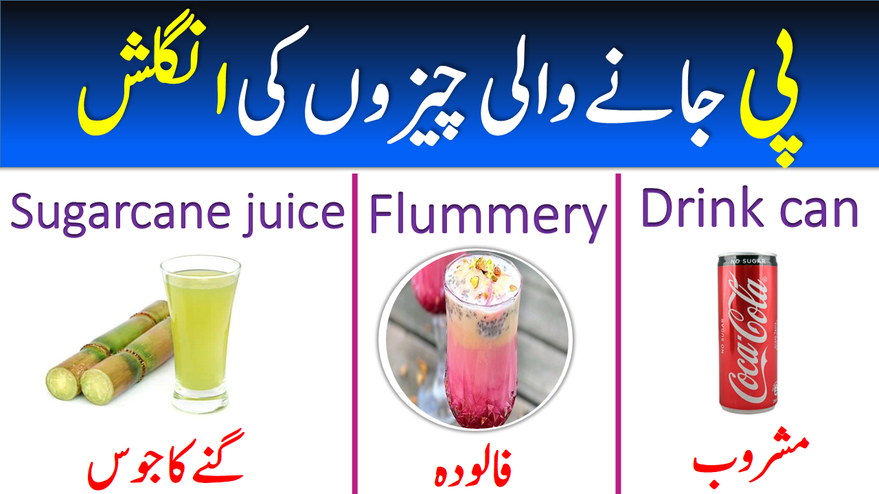 Drinks Names in English with Urdu Meanings
