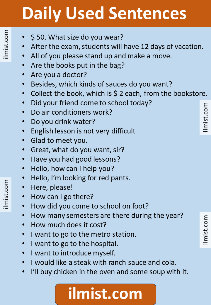 English Sentences Used In Hotels