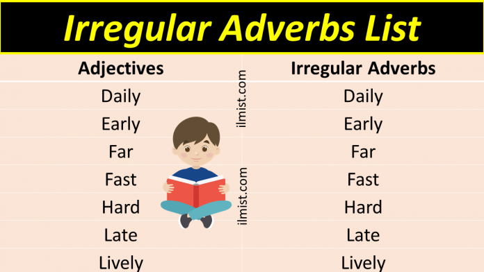 10 Irregular Adverbs List In English With Definition