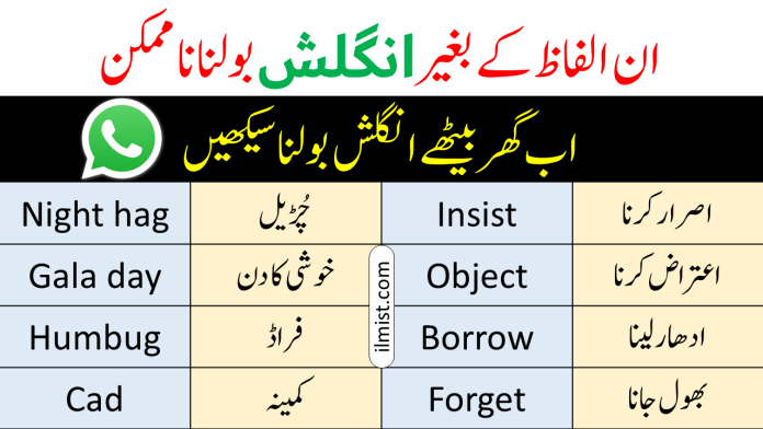 Daily Used English Vocabulary Words With Urdu Meanings