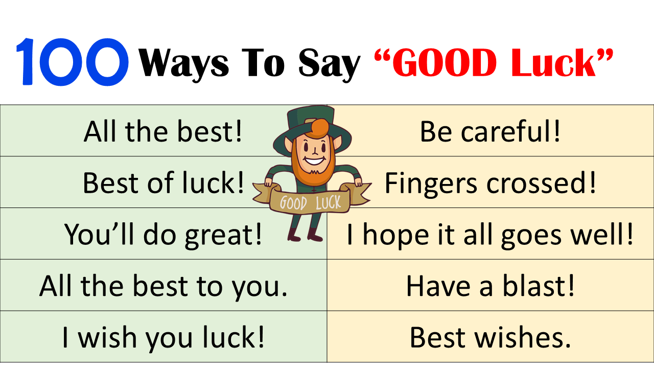 100 Other Ways To Say "Good Luck" | Synonyms of Good Luck