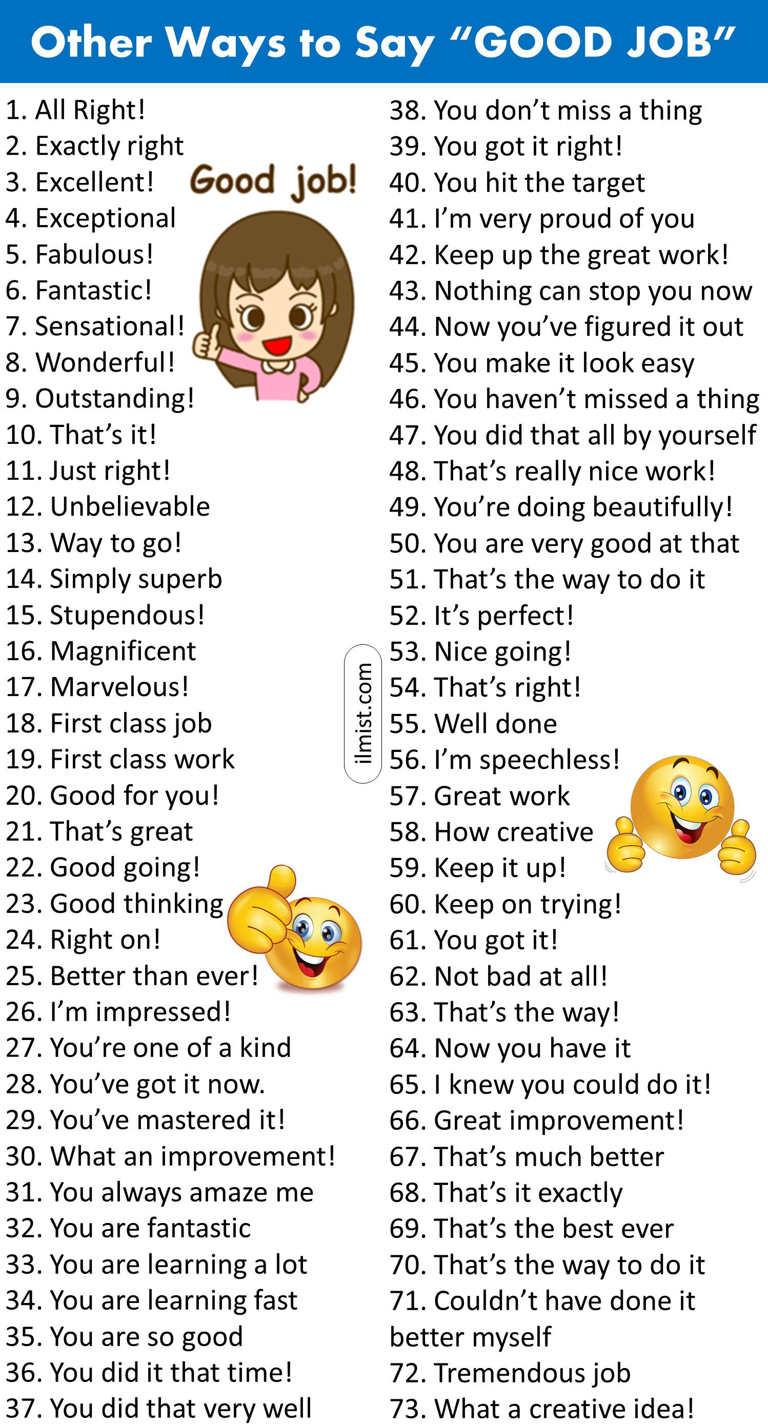 Other Ways To Say "GOOD JOB" | Synonyms Of Good Job