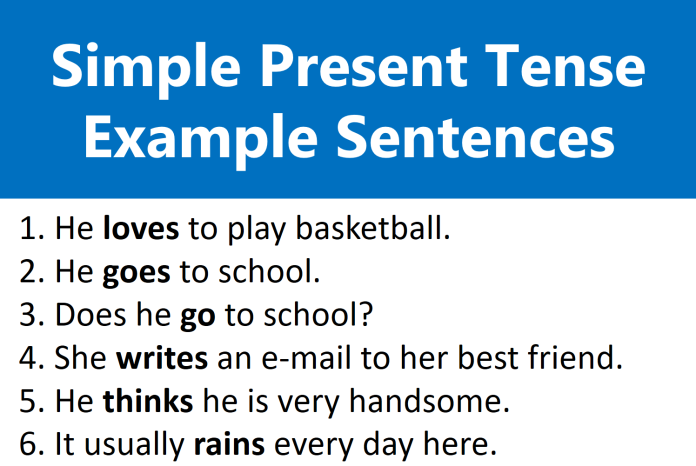 Example Sentences of Present Simple Tense in English
